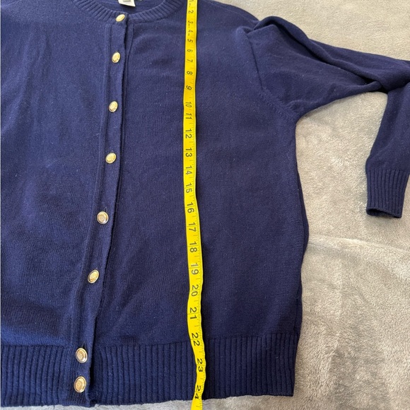 Vintage Pendleton Womens Navy Blue Wool Cardigan Sweater Size S Minimalist - Picture 7 of 10